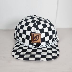 Findlay Rope Hat black white blockhead evil eye skater checkered logo‎ SnapBack